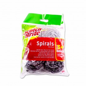 Scotch-Brite Estropajo Spirals - (3 Unidades) + 1 Gratis