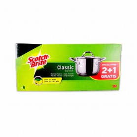 Scotch-Brite Estropajo con Esponja Classic - (2 Unidades) + 1 Gratis