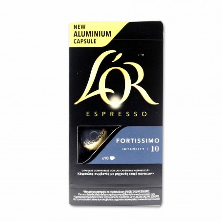 L´OR Espresso Café Fortissimo Intensidad 10 - (10 Cápsulas Compatibles con Cafeteras Nespresso) - 52g