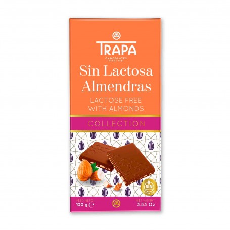 Trapa - Chocolate con Leche y Almendras - Sin Lactosa - 100g